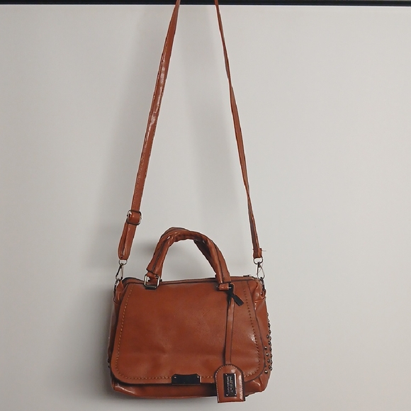 FashionAccessories Lady's Collection Handbags - FashionAccessories Ladys Collection Carmel Brown Vegan Leather Shoulder Bag EUC